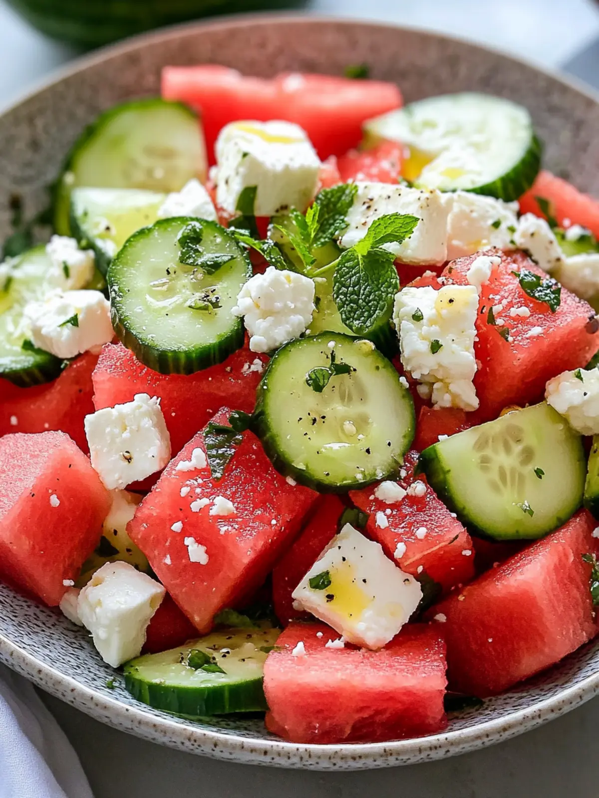 Refreshing Watermelon with Cucumber and Feta Salad Delight 2 Watermelon with Cucumber and Feta Salad