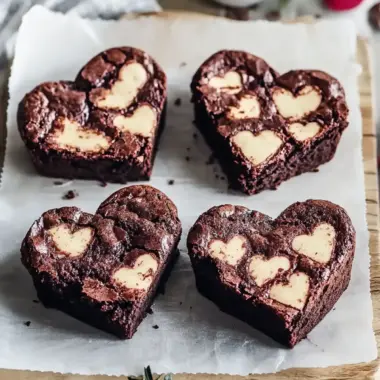 Irresistible Heart Shaped Brownies with Raspberry Swirl 10 Heart Shaped Brownies