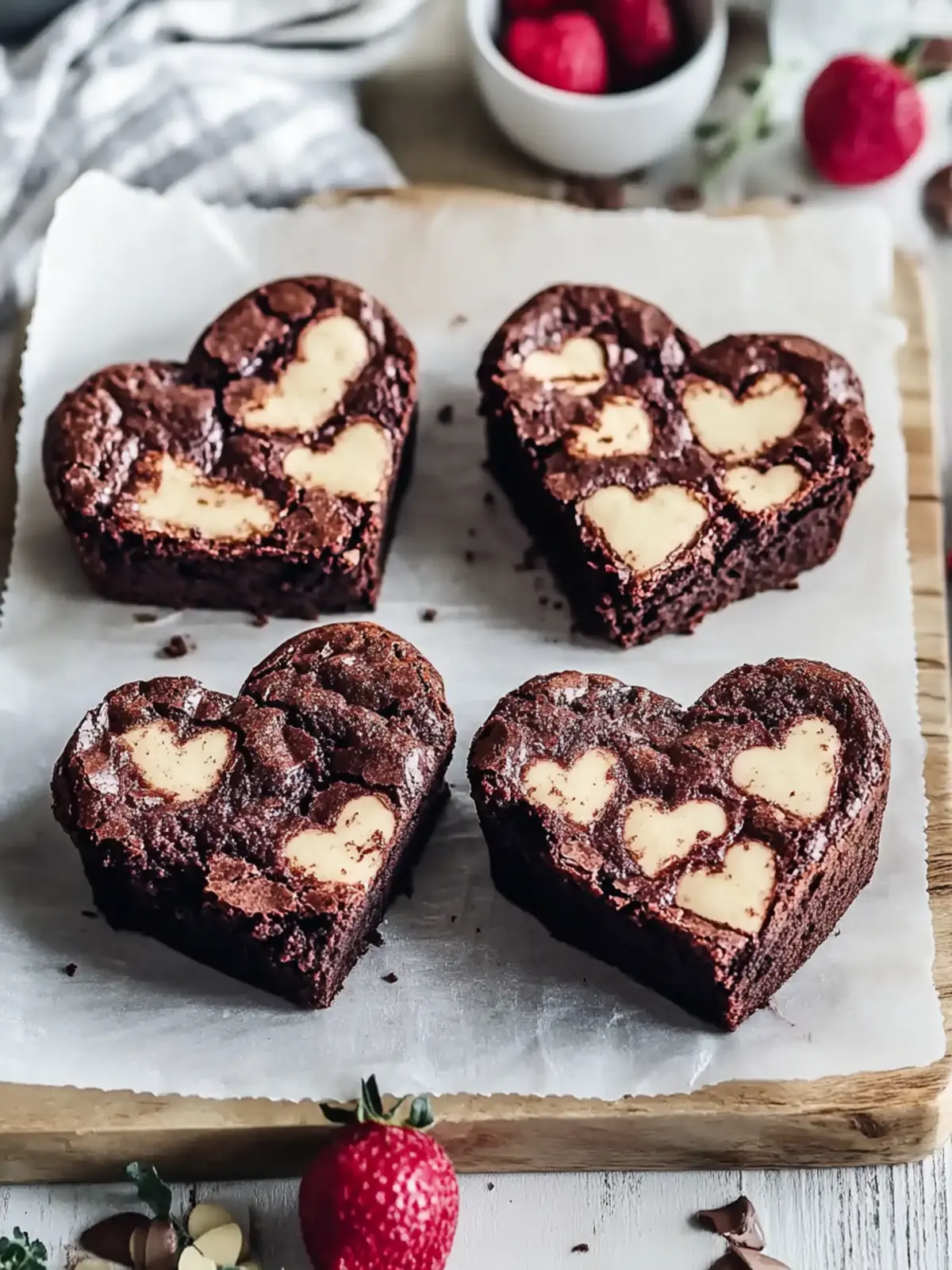 Irresistible Heart Shaped Brownies with Raspberry Swirl 5 Heart Shaped Brownies