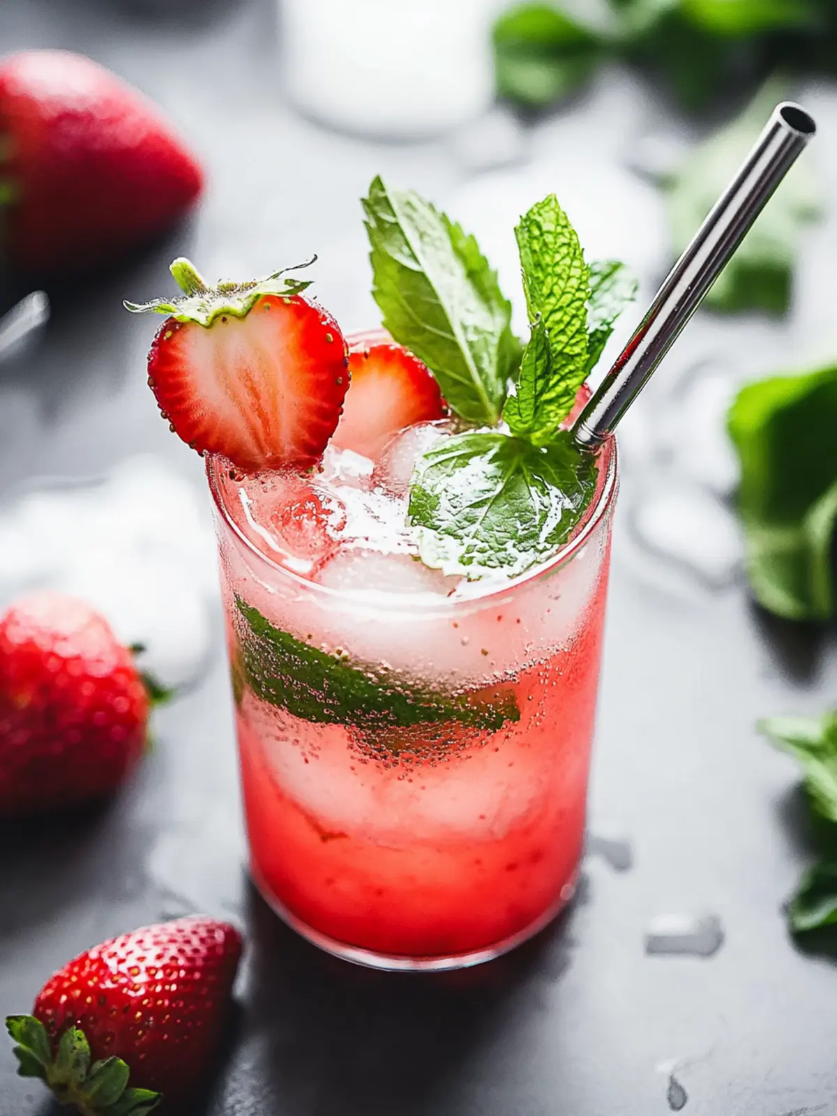 Delightful Strawberry Mojito: Refreshing Summer Sip 4 Strawberry Mojito