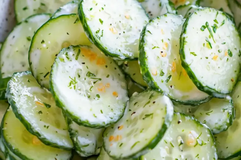 Pickle Juice Ranch Cucumber Salad