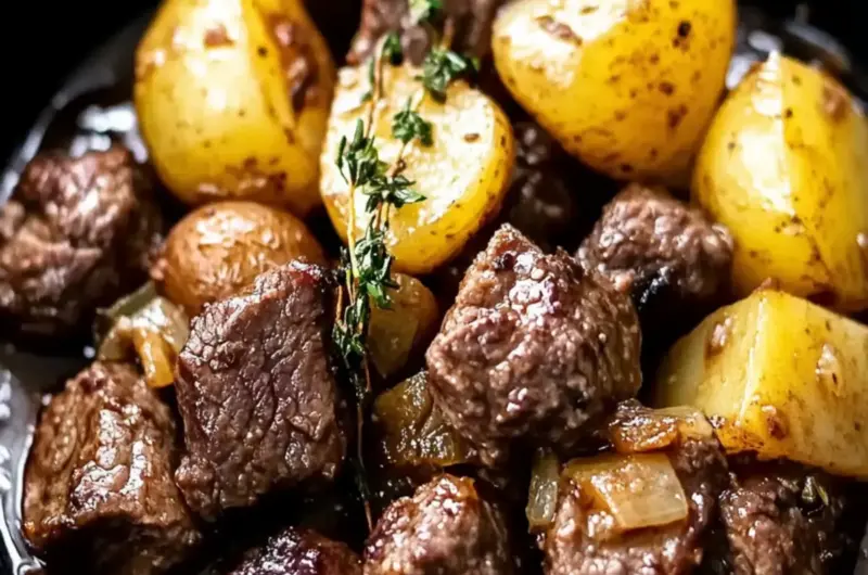 Garlic Butter Beef Bites with Potatoes