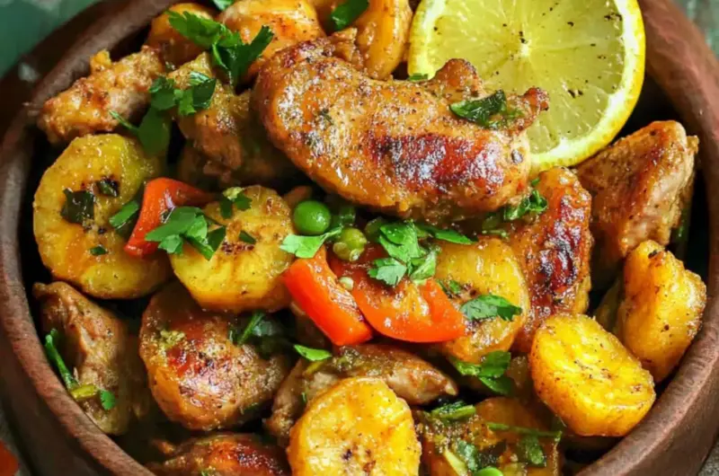 Fried Plantains with Poulet DG