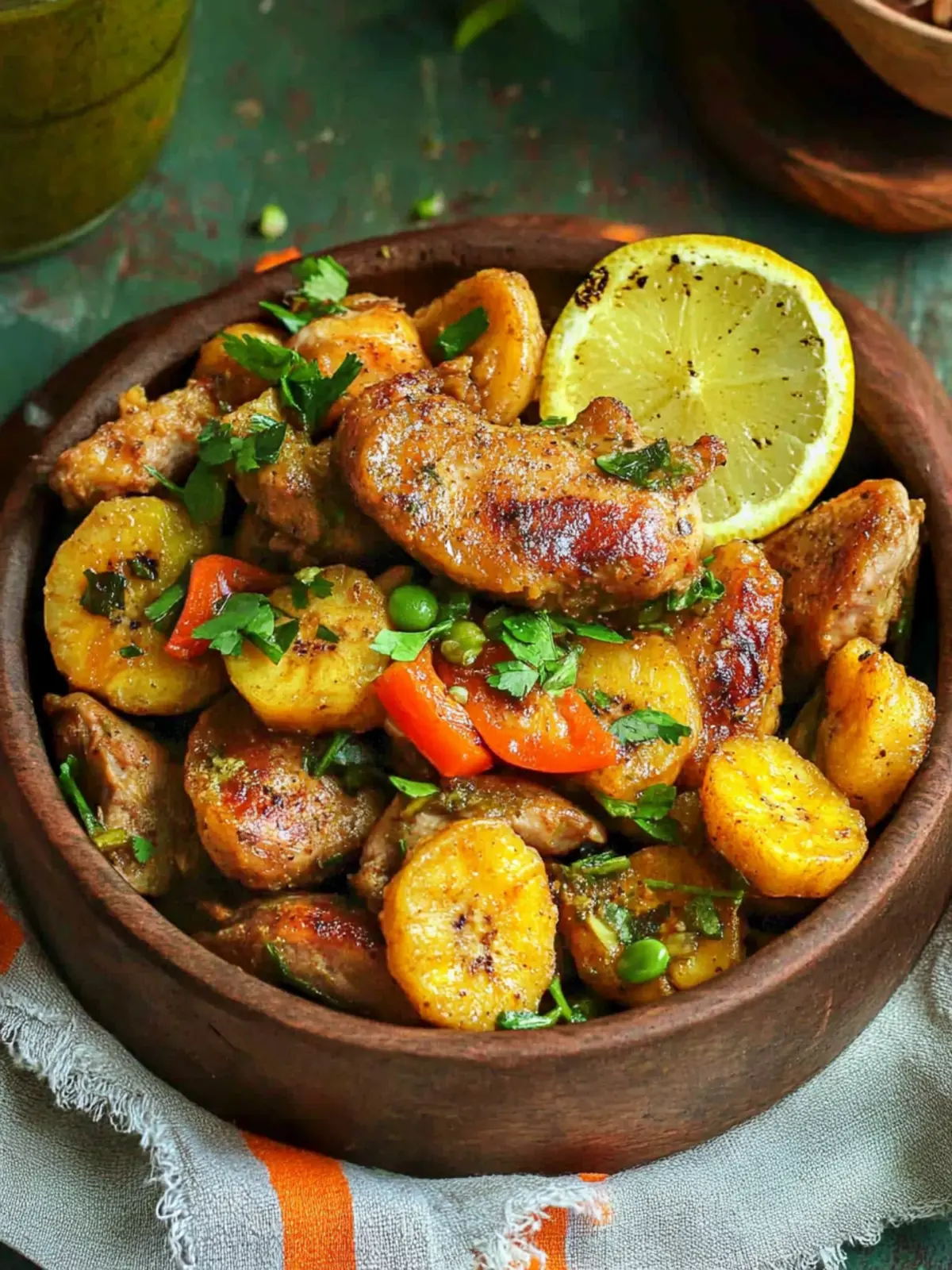 Fried Plantains and Poulet DG: A Tasty Home-Cooked Delight 5 Fried Plantains with Poulet DG