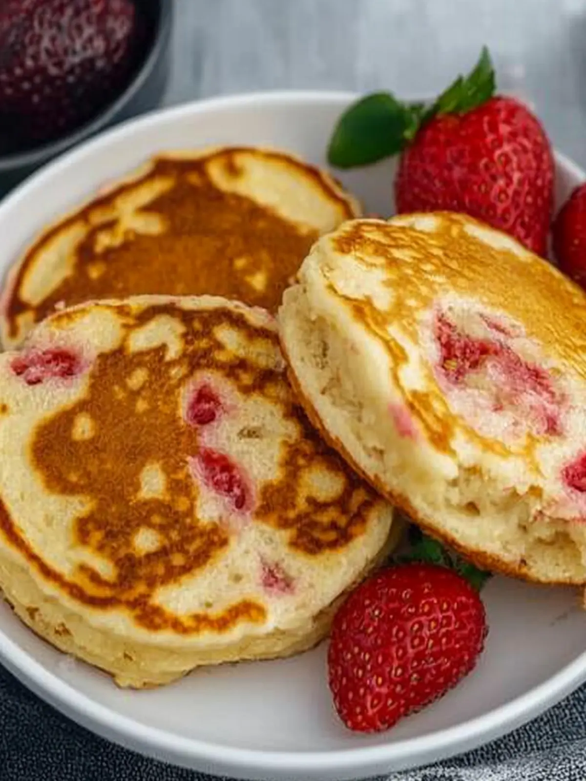 Fluffy Strawberry Pancakes Perfect for Cozy Mornings 2 Strawberry Pancakes