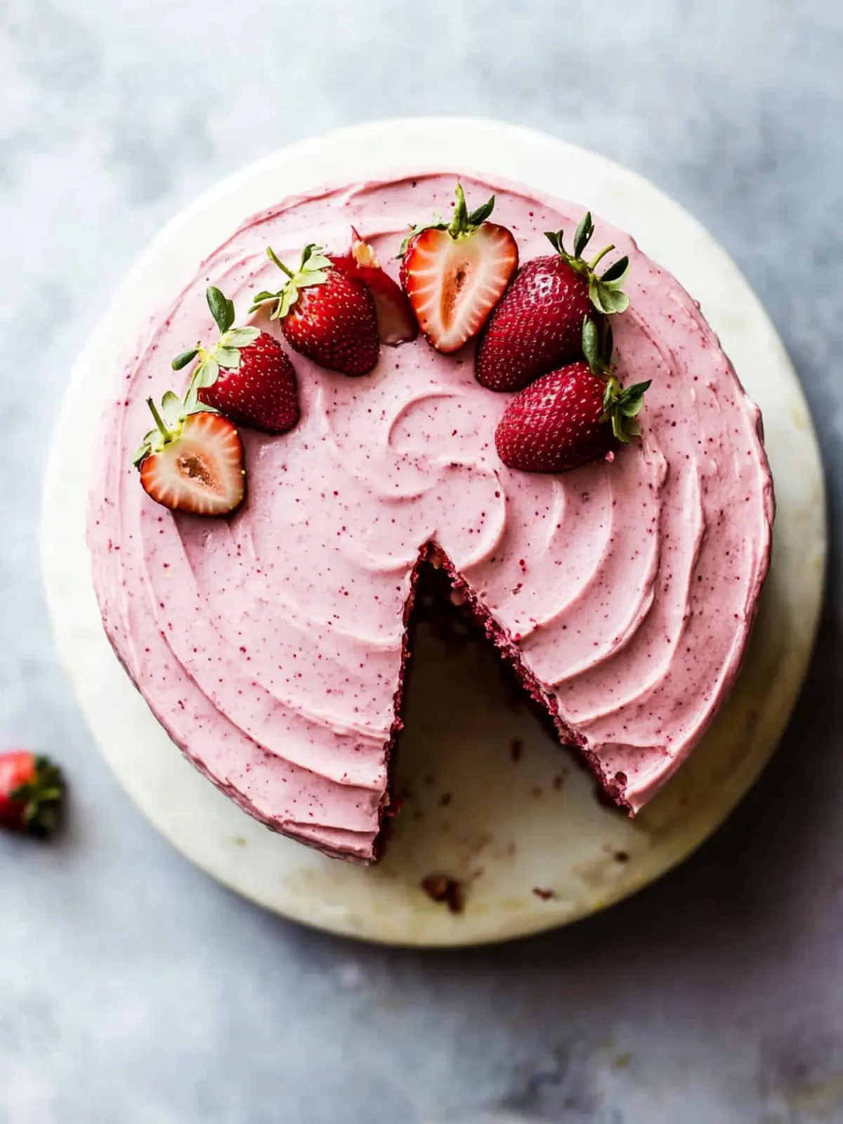 Delicious Homemade Strawberry Cake with Creamy Frosting 3 Homemade Strawberry Cake