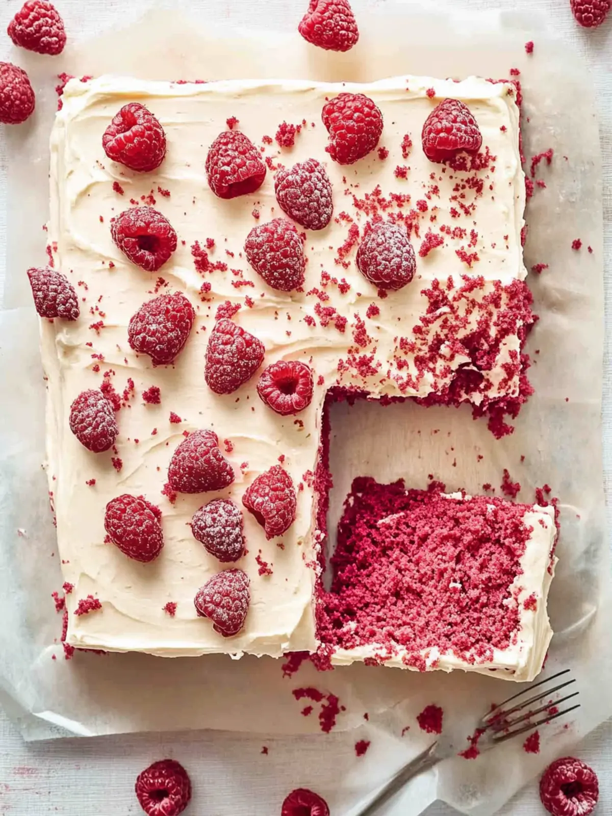 Irresistible Raspberry Sheet Cake with White Chocolate Bliss 3 Raspberry Sheet Cake