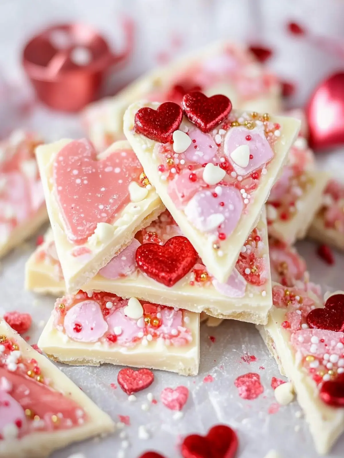 Decadent White Chocolate Valentine’s Day Bark Recipe You'll Love 2 White Chocolate Valentine’s Day Bark