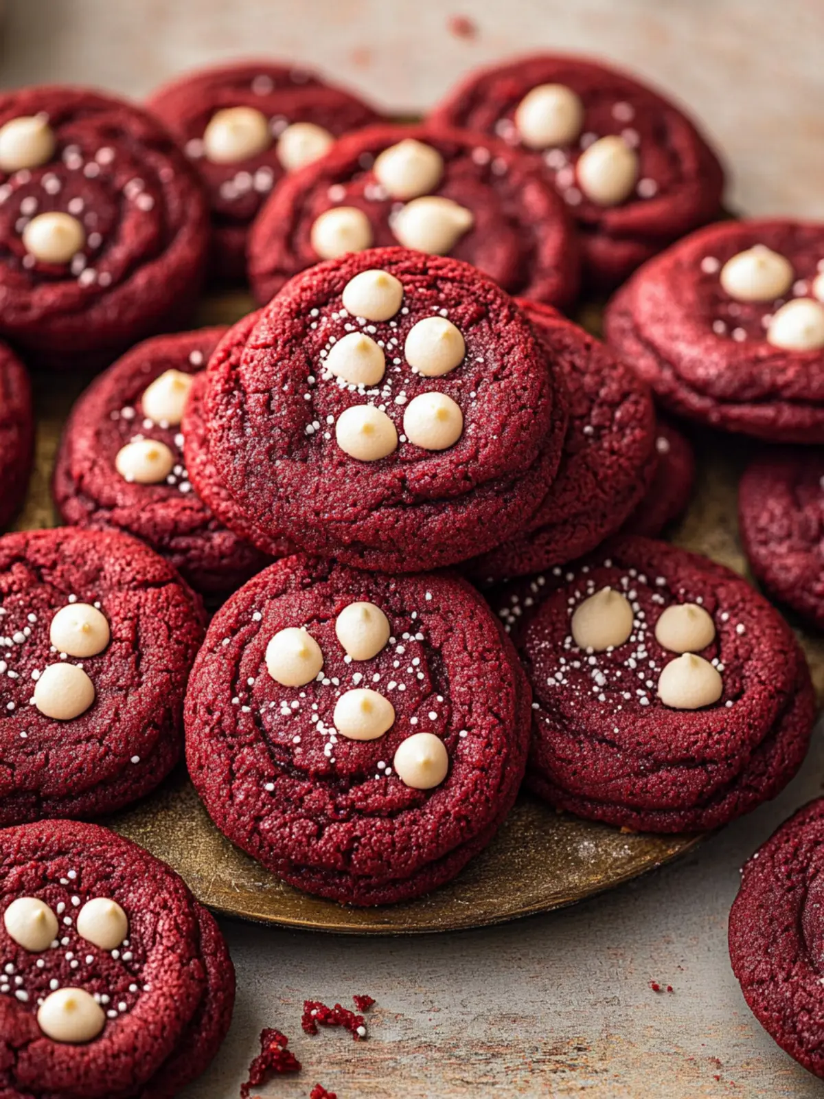 Chewy Red Velvet Cookies with White Chocolate Bliss 3 Red Velvet Cookies