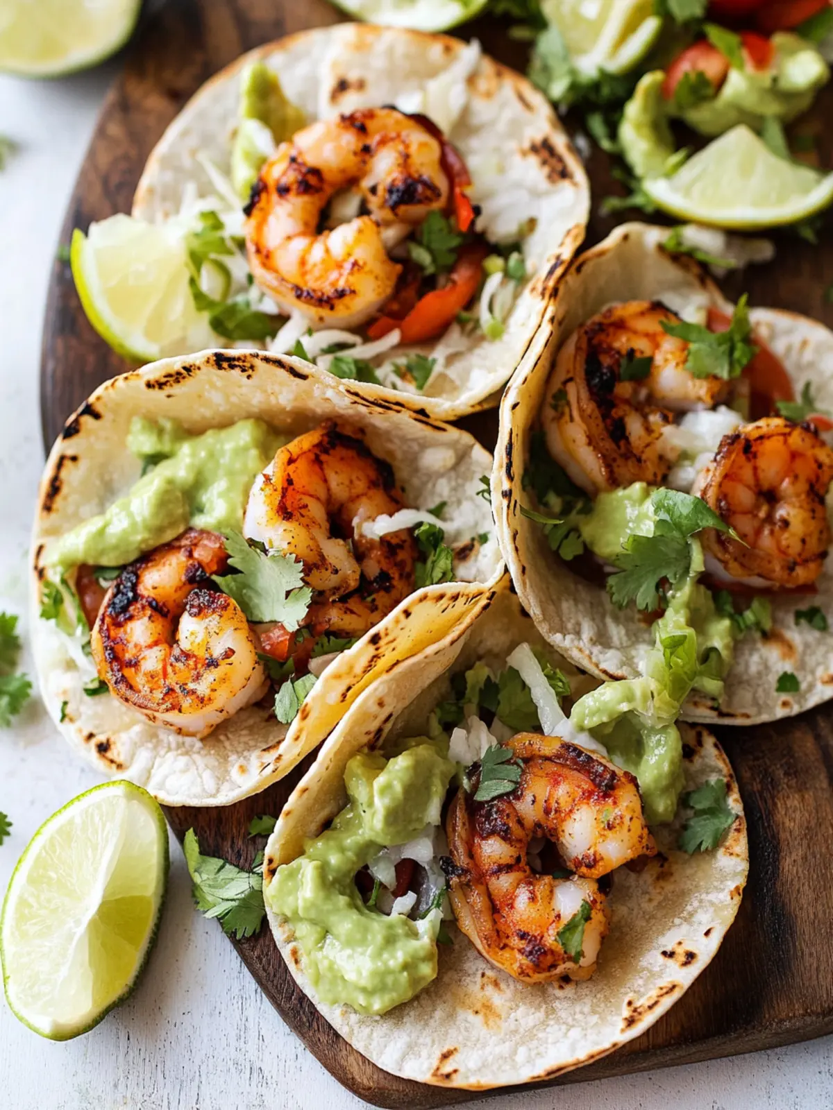Spicy Shrimp Tacos with Creamy Cilantro Lime Twist 4 Shrimp Tacos