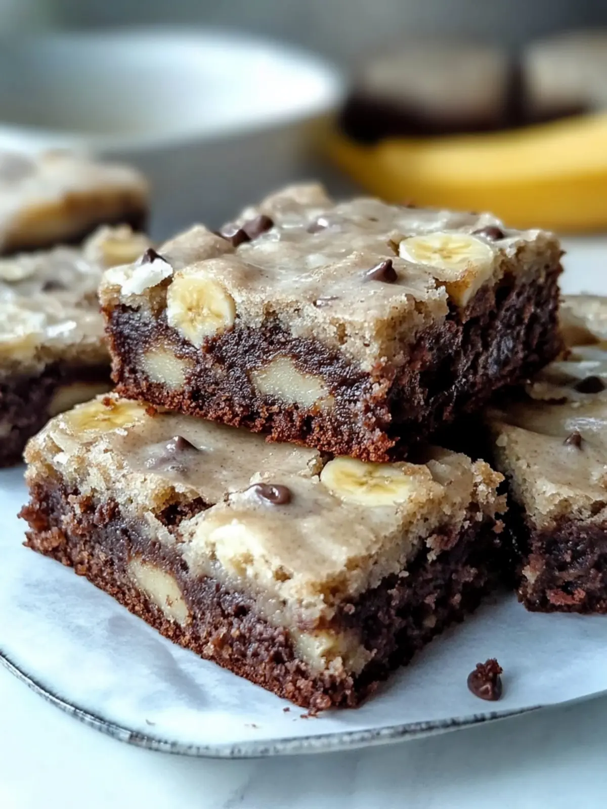 Mouthwatering Banana Bread Brownies with Brown Butter Frosting 4 Banana Bread Brownies