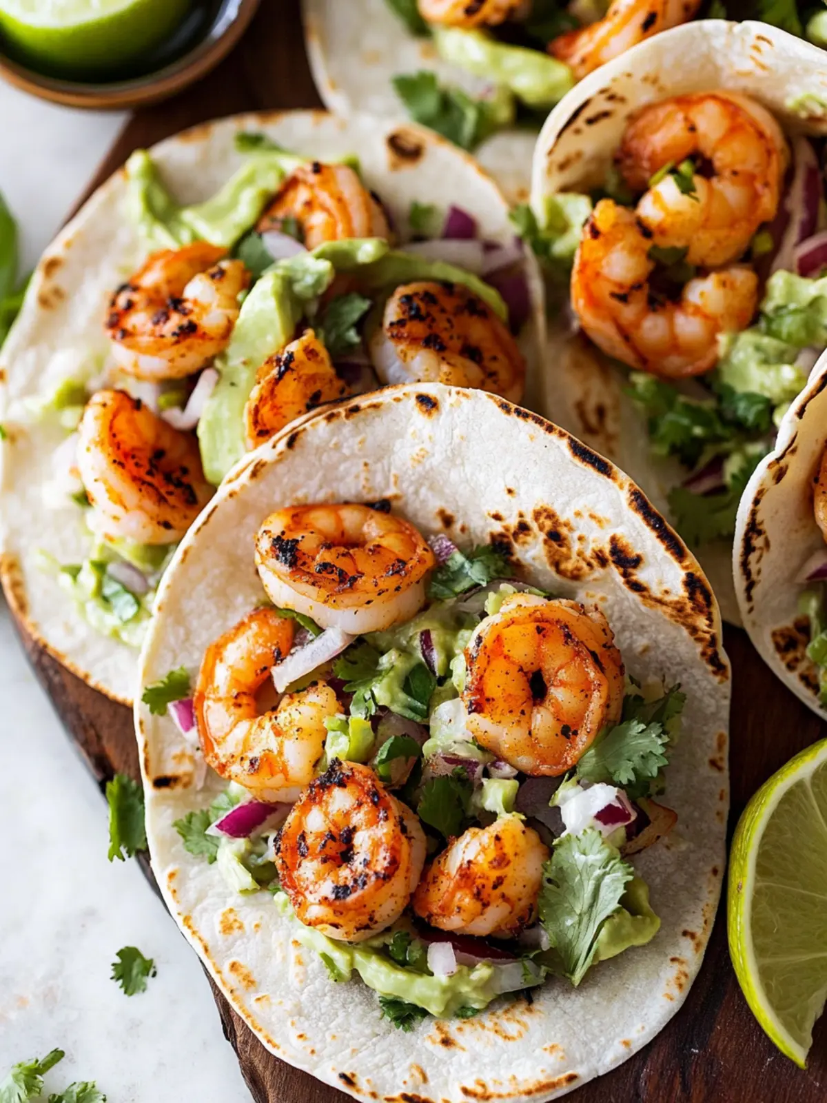 Spicy Shrimp Tacos with Creamy Cilantro Lime Twist 3 Shrimp Tacos