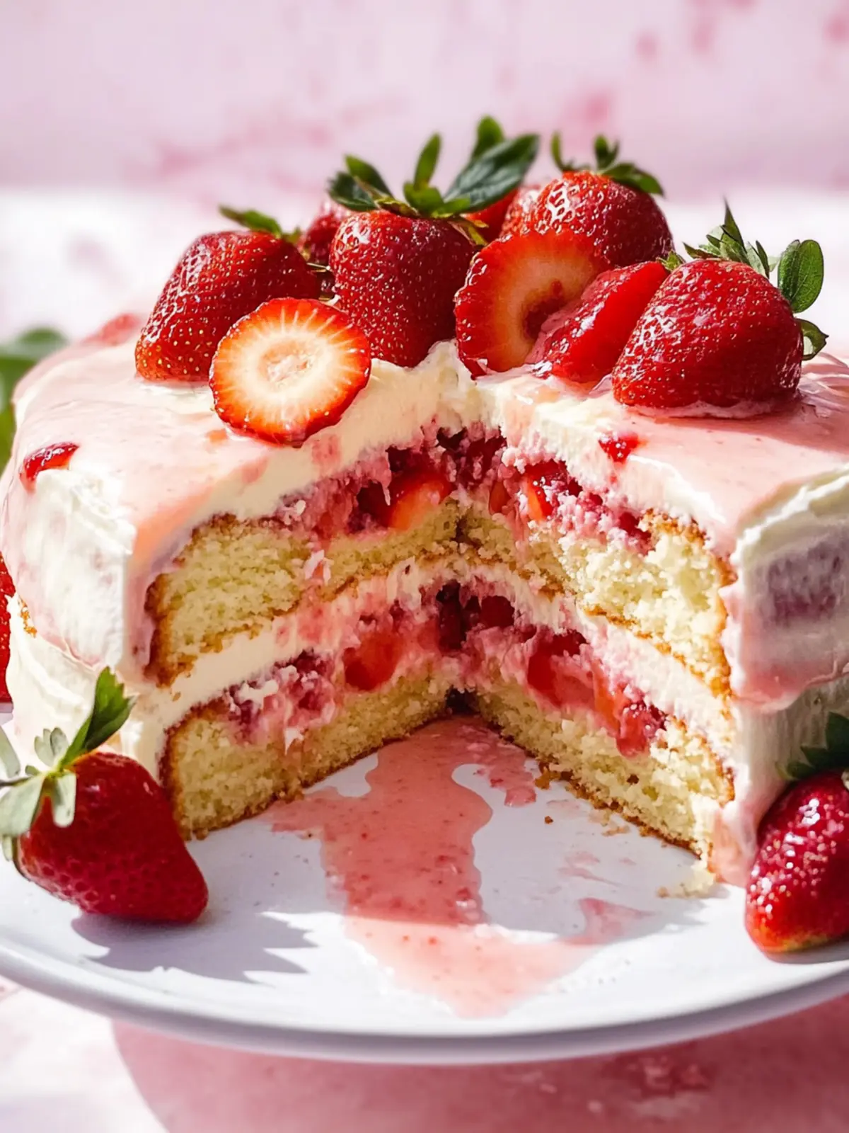 Delicious Strawberry-Infused Vanilla Layer Cake for Summer Bliss 3 Strawberry-Infused Vanilla Layer Cake