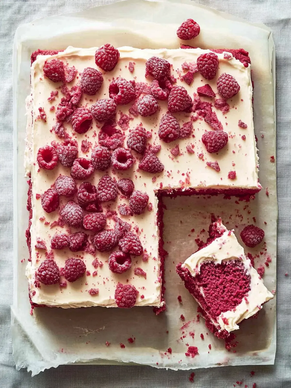 Irresistible Raspberry Sheet Cake with White Chocolate Bliss 4 Raspberry Sheet Cake