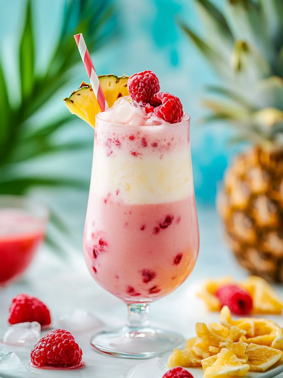 Delightful Raspberry Piña Colada: Your Tropical Escape at Home 2 Raspberry Piña Colada