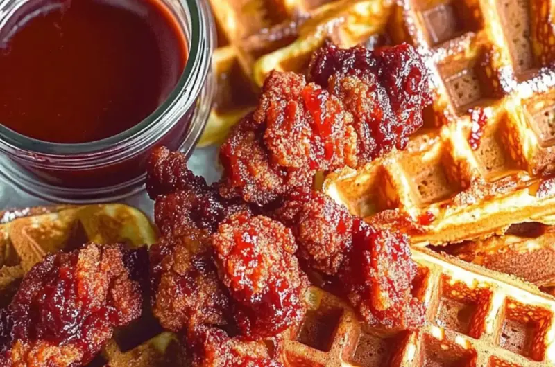 Red Velvet Waffles and Chicken