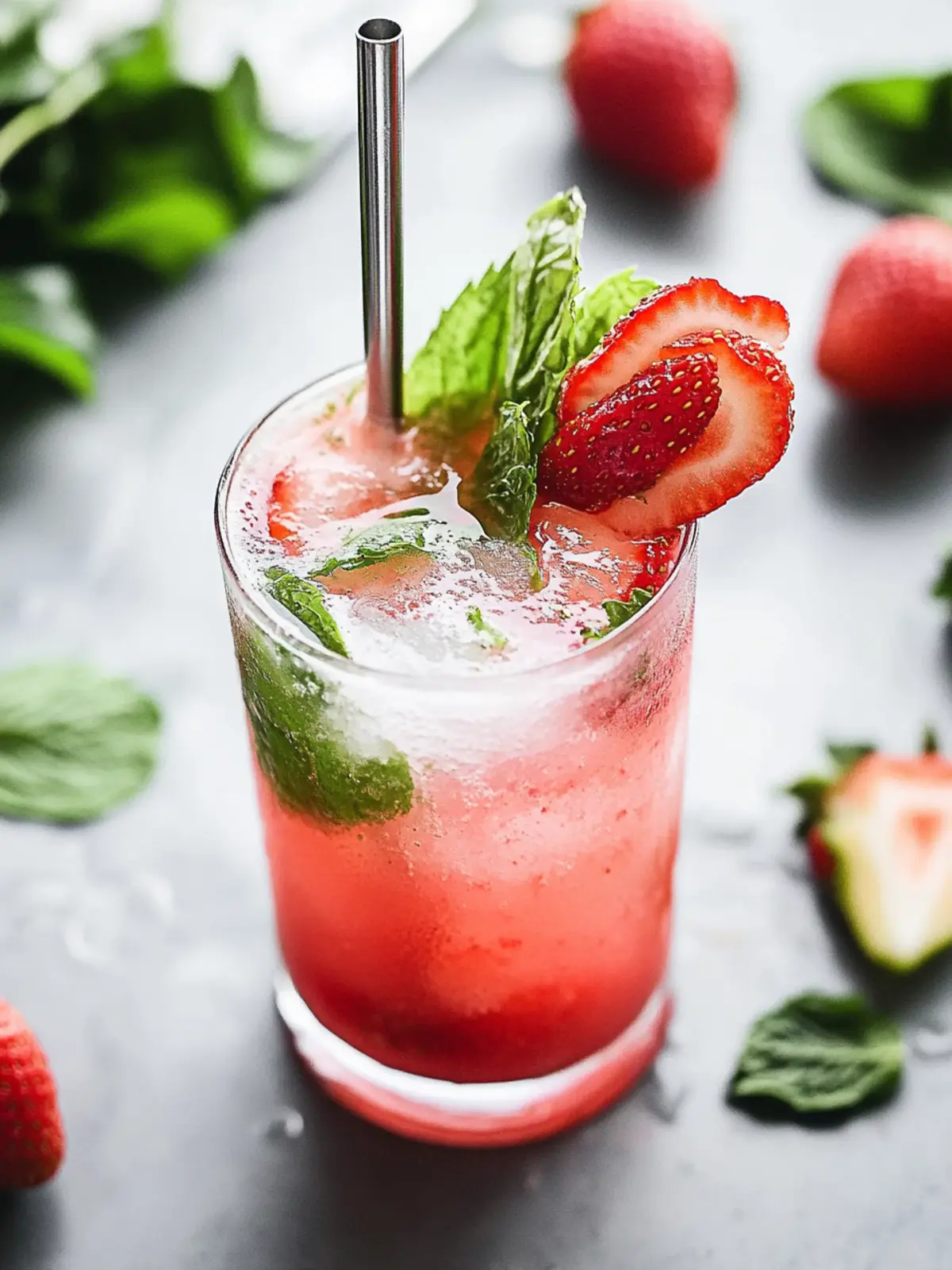 Delightful Strawberry Mojito: Refreshing Summer Sip 3 Strawberry Mojito