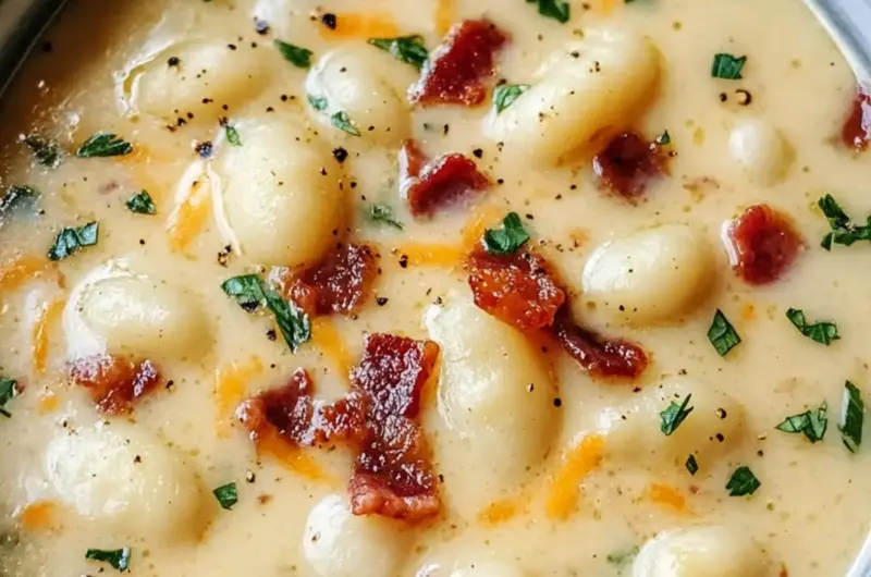 Bacon Cheddar Gnocchi Soup