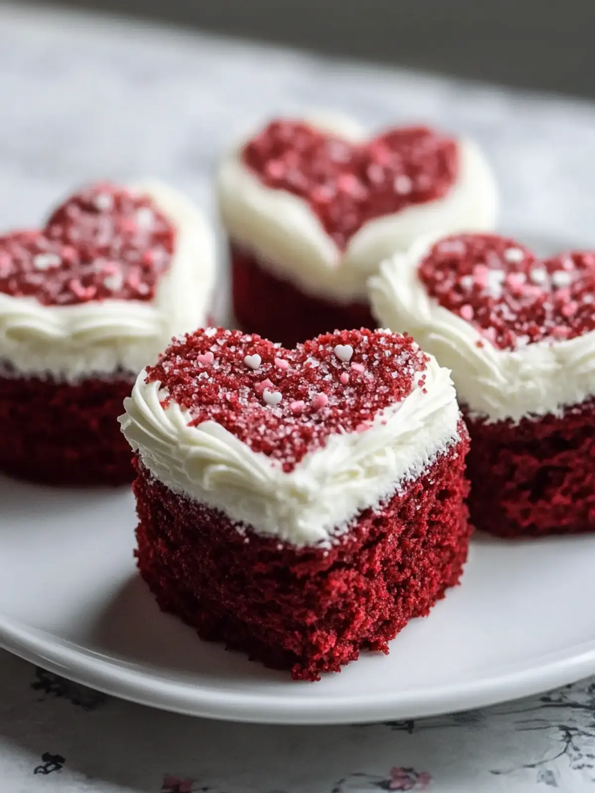 Mini Heart Red Velvet Cakes for a Sweet Valentine's Surprise 4 Mini Heart Red Velvet Cakes