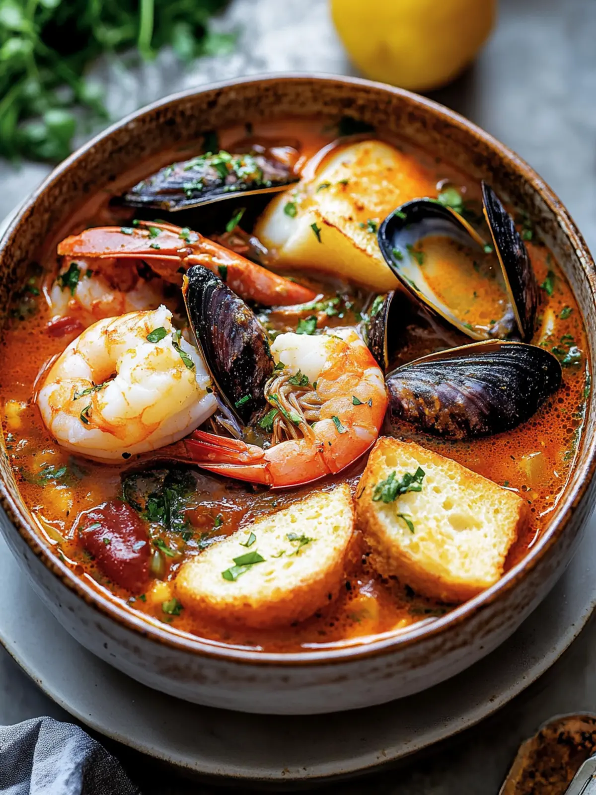 Savory Bouillabaisse Seafood Stew: A Mediterranean Delight 5 Bouillabaisse (Seafood Stew)