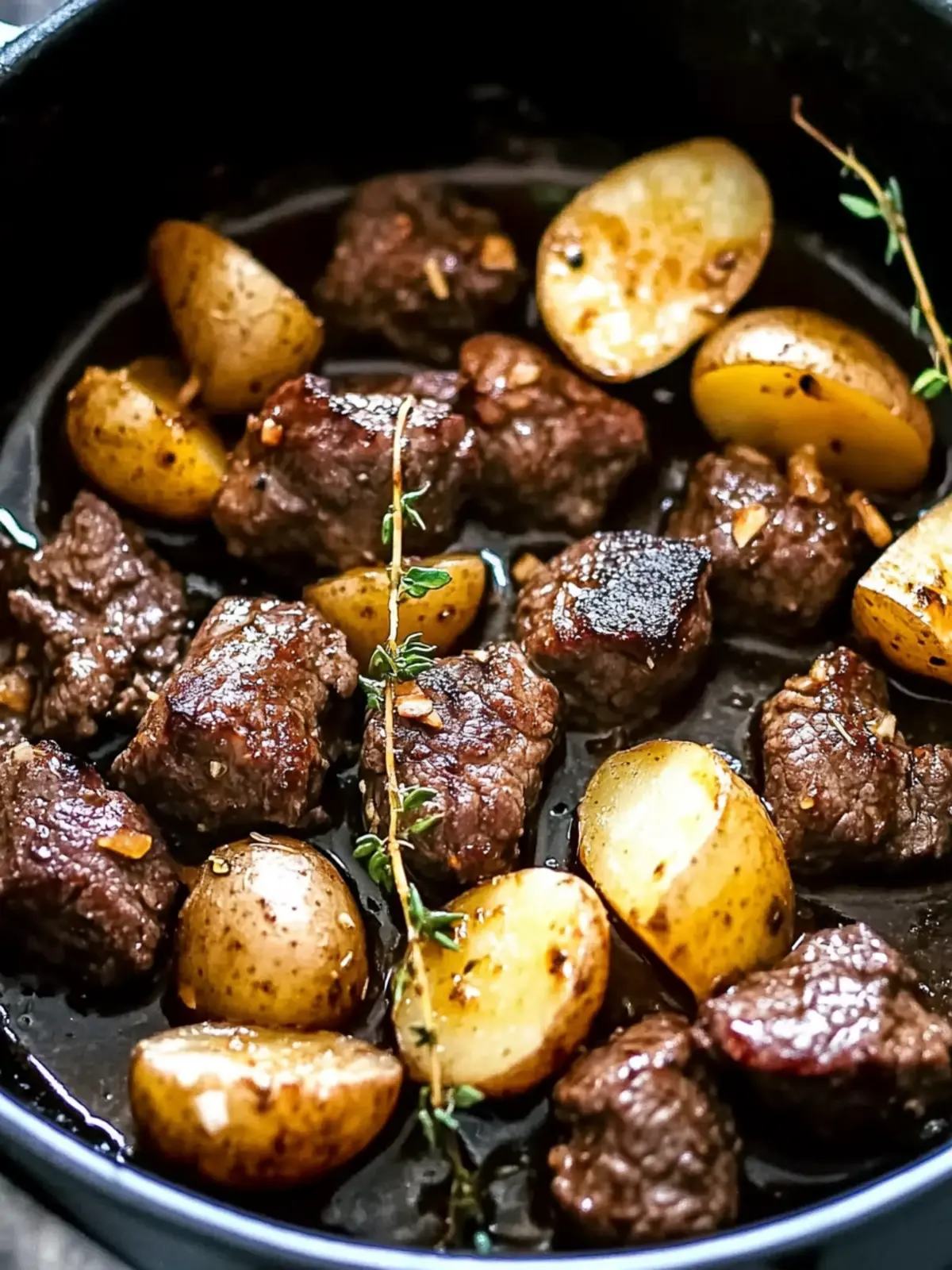 Garlic Butter Beef Bites with Potatoes: Cozy Comfort Done Easy 4 Garlic Butter Beef Bites with Potatoes