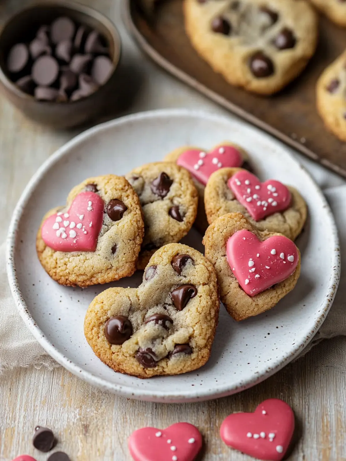 Heart Shaped Chocolate Chip Cookies Ready in 30 Minutes! 2 Heart Shaped Chocolate Chip Cookies