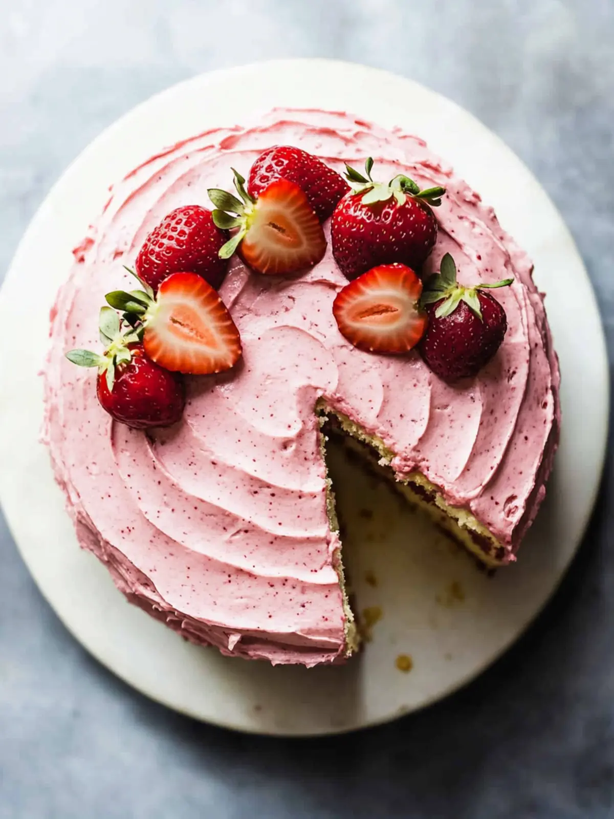 Delicious Homemade Strawberry Cake with Creamy Frosting 2 Homemade Strawberry Cake