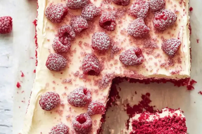Raspberry Sheet Cake