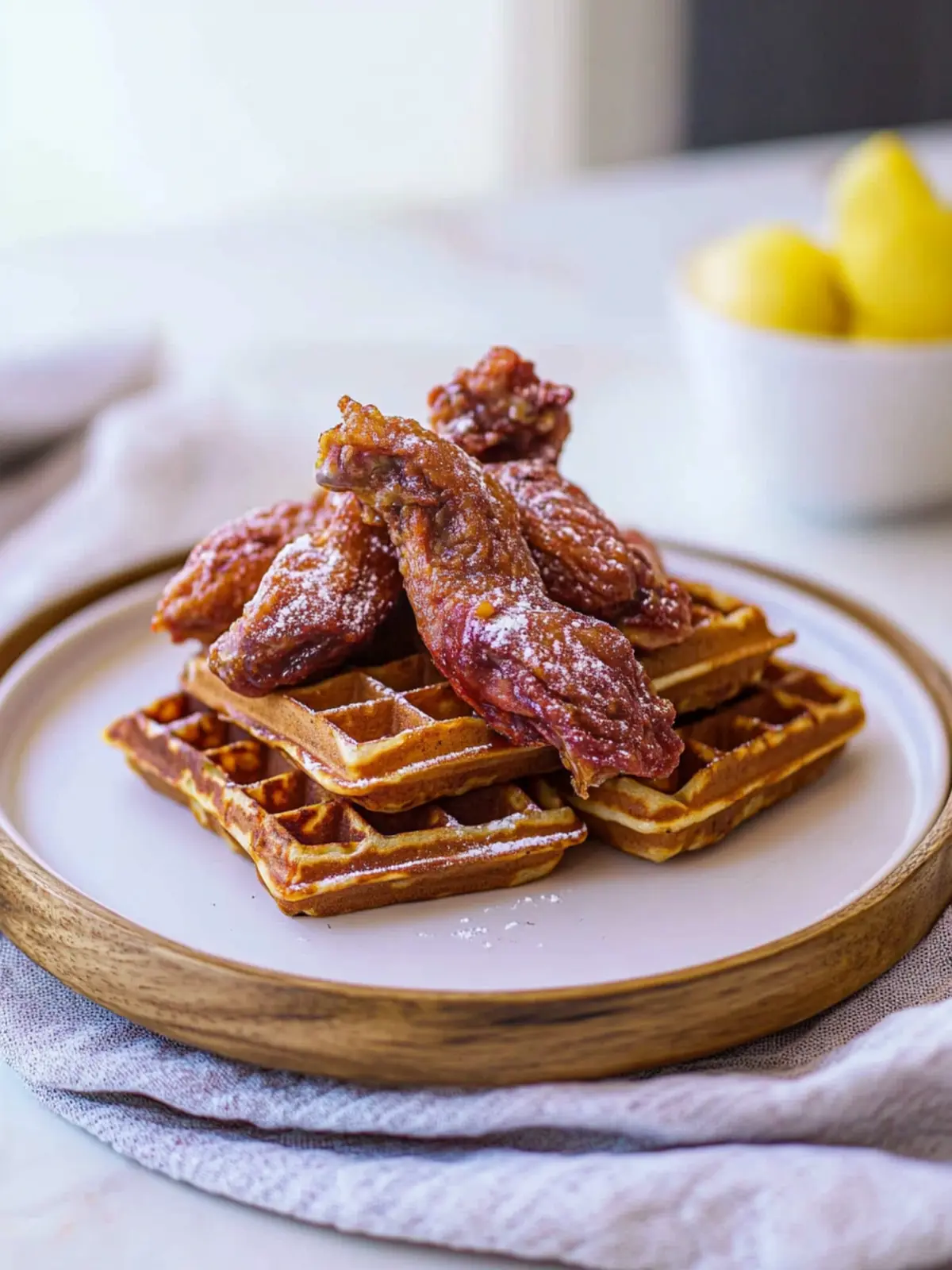 Red Velvet Waffles and Chicken: A Fun Twist for Brunch Delight 2 Red Velvet Waffles and Chicken