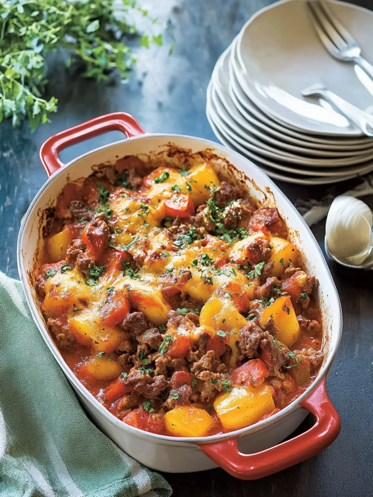 Savory Tomato 'n' Beef Casserole with Cheesy Goodness 2 Tomato 'n' Beef Casserole