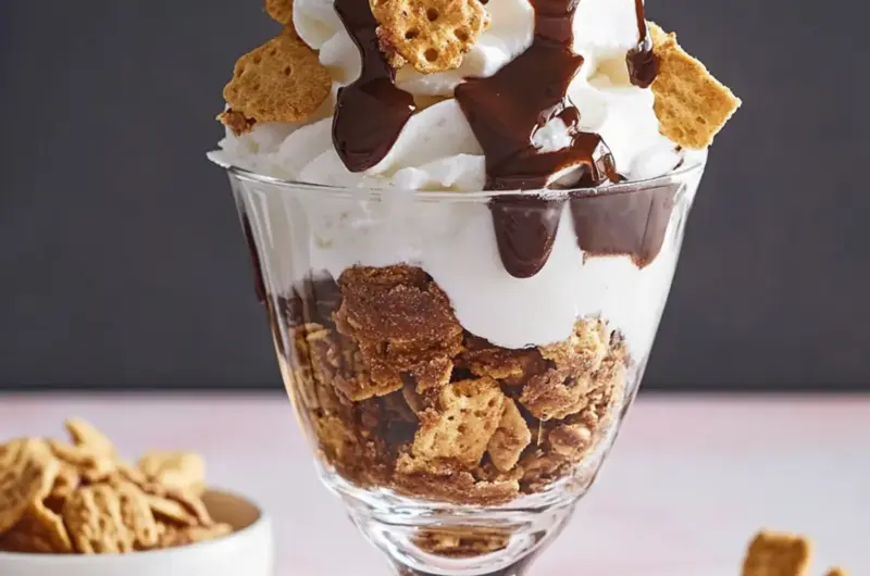 Hot Fudge Golden Grahams Parfait