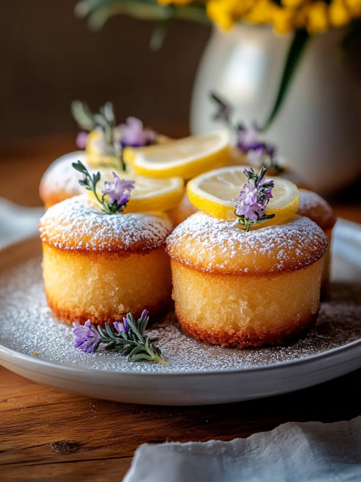 Delicious Mini Lemon Cakes with Lavender Glaze to Savor 2 Mini Lemon Cakes