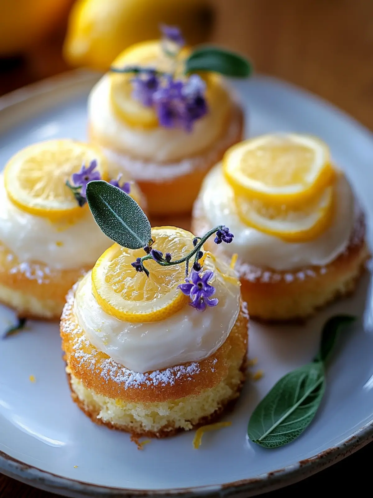 Delicious Mini Lemon Cakes with Lavender Glaze to Savor 5 Mini Lemon Cakes
