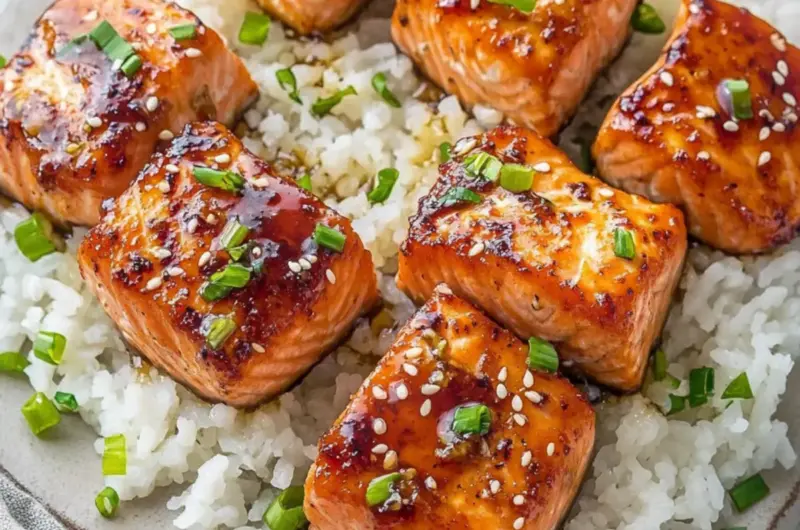 Honey Garlic Salmon Bites
