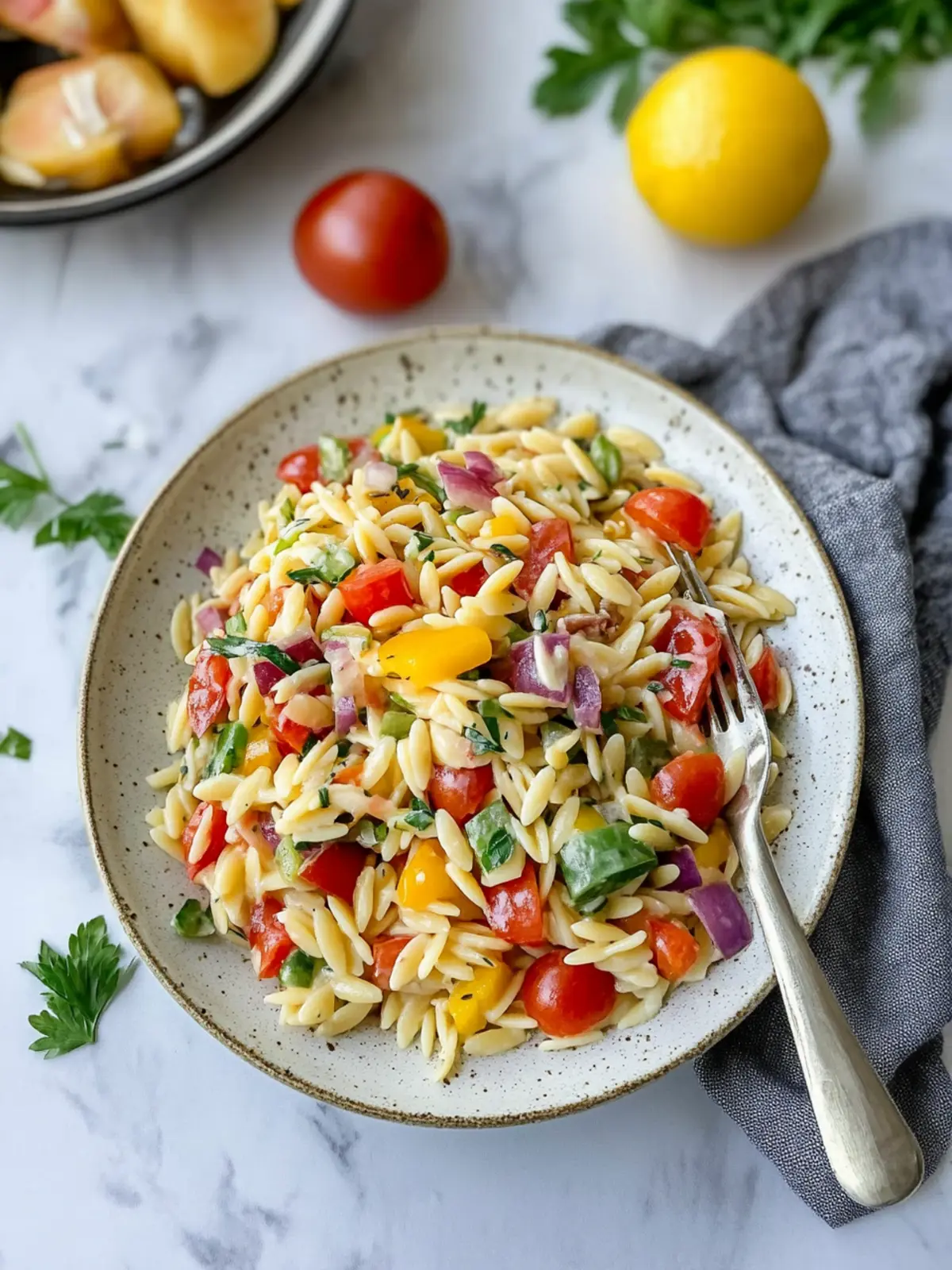 Rainbow Orzo Salad – A Colorful, Quick Meal You’ll Crave 3 Rainbow Orzo Salad