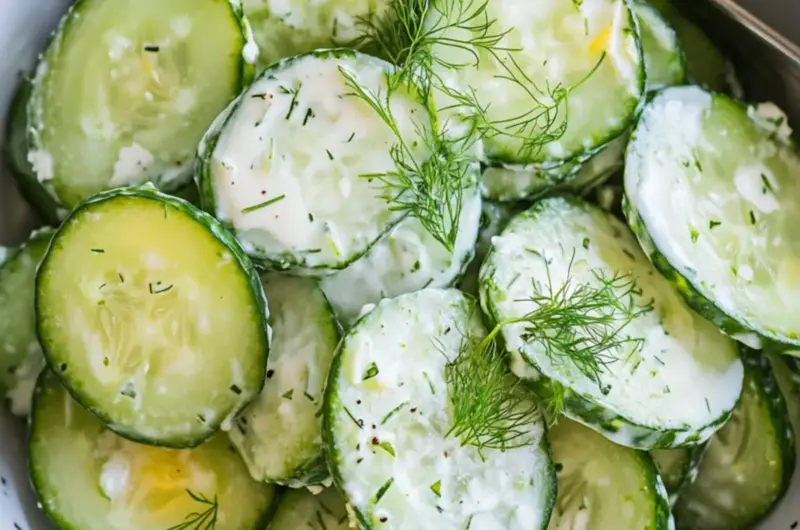 Pickle Juice Ranch Cucumber Salad