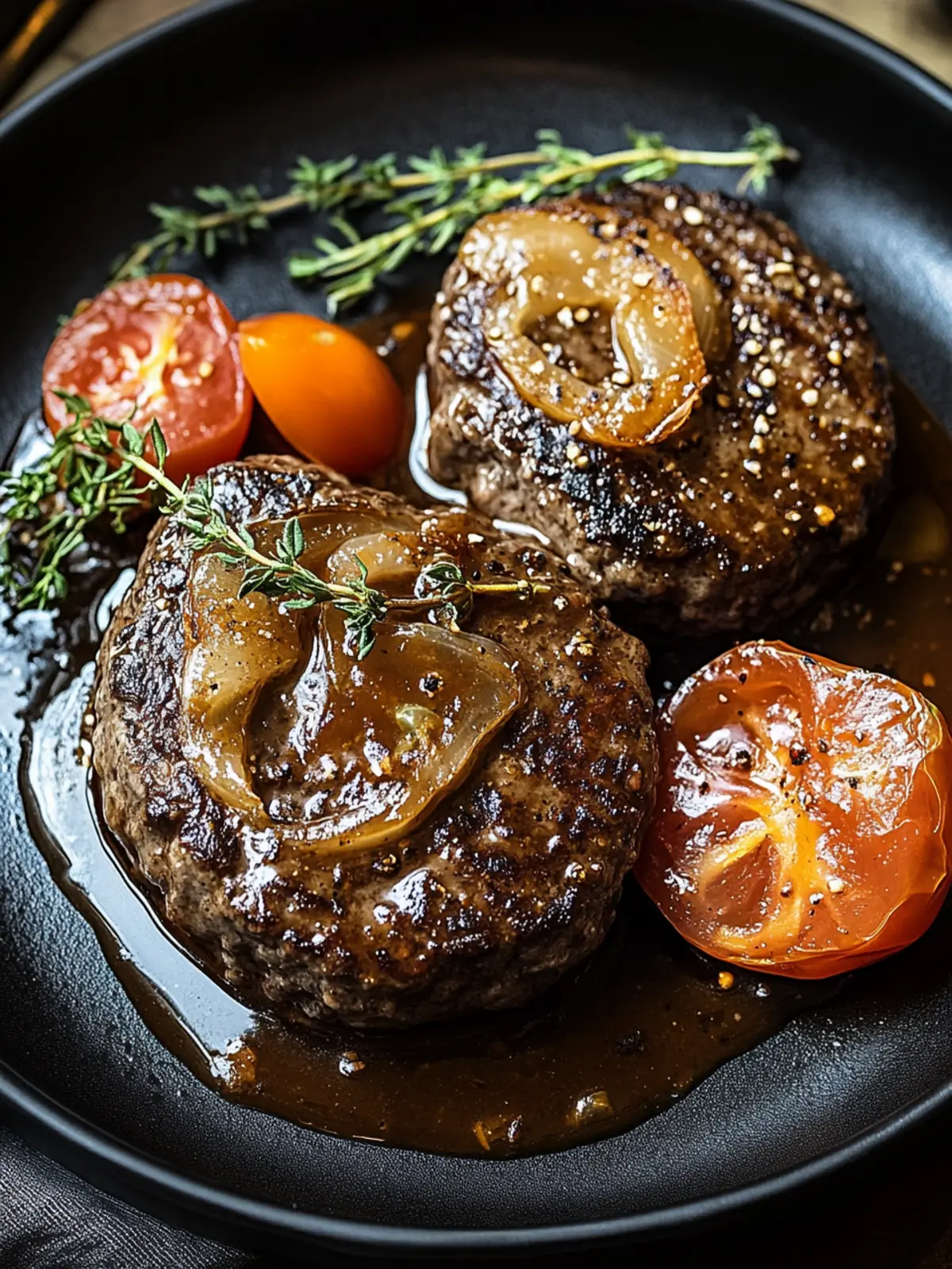 Mouthwatering Hamburger Steak with Savory Onion Gravy Delight 2 Hamburger Steak