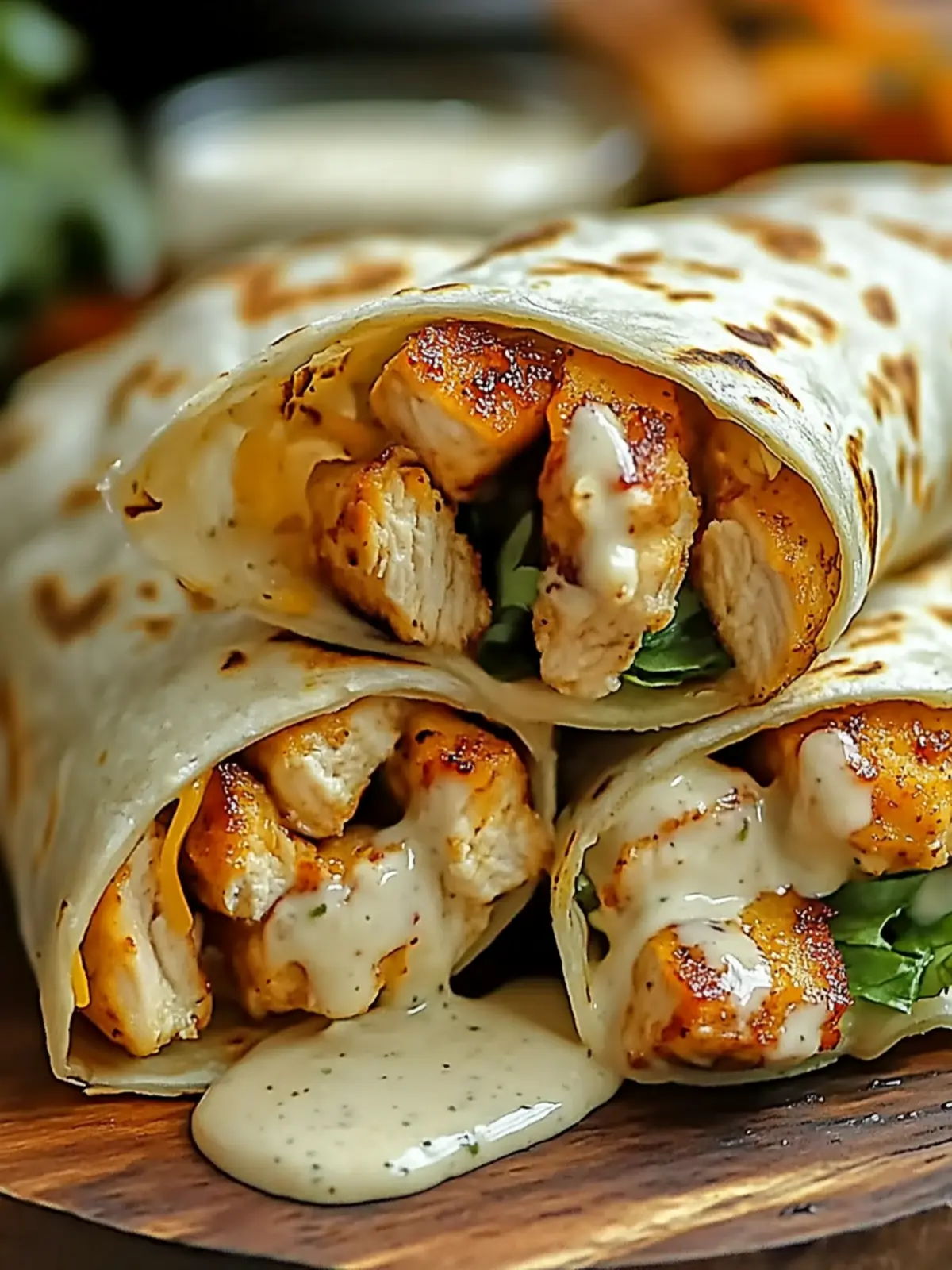 Cheesy Garlic Chicken Wraps in 23 Minutes Flat 3 Cheesy Garlic Chicken Wraps