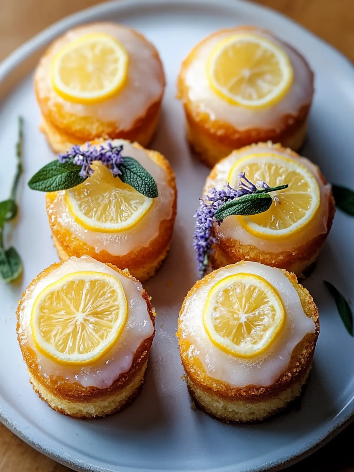 Delicious Mini Lemon Cakes with Lavender Glaze to Savor 4 Mini Lemon Cakes