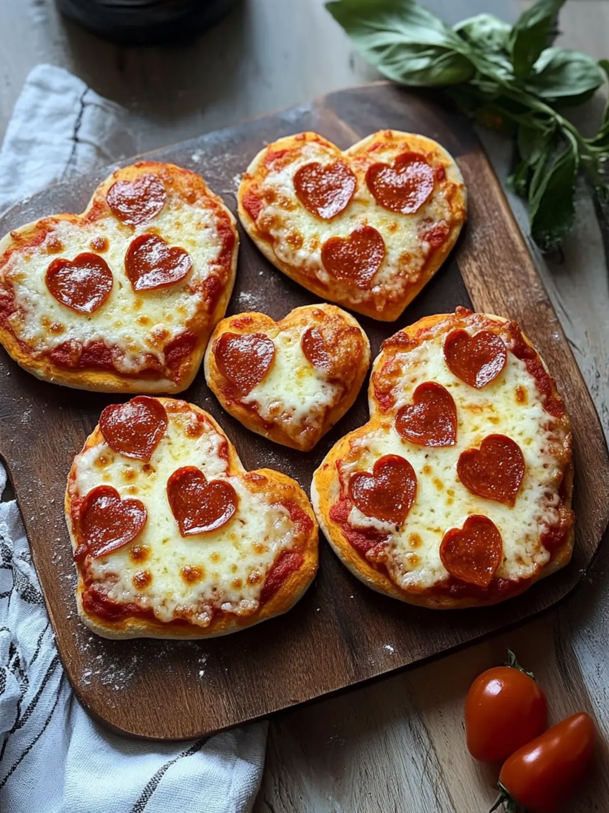 Mini Heart-Shaped Pizzas for a Fun, Romantic Feast 5 Mini Heart-Shaped Pizzas