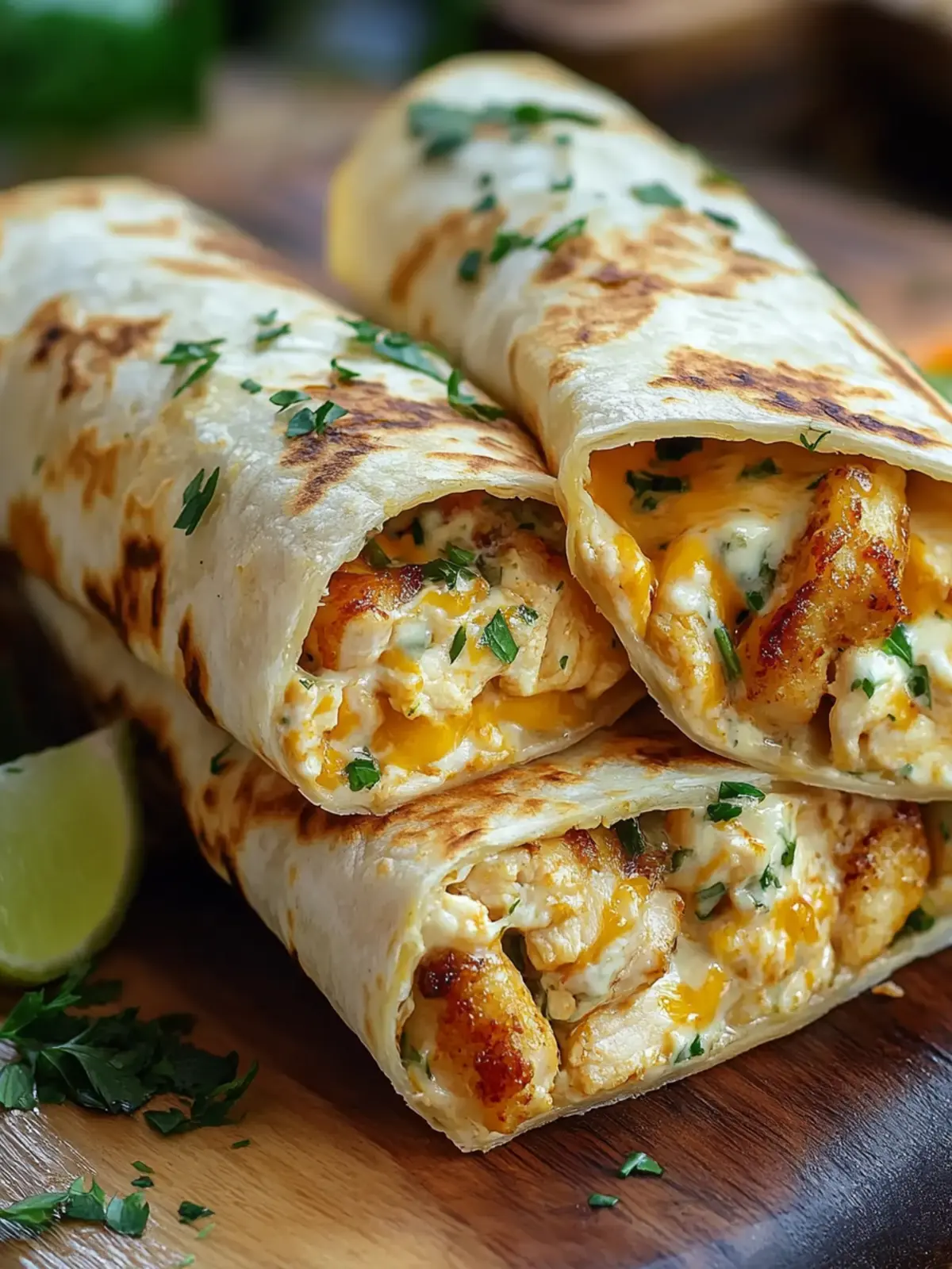 Ooey-Gooey Cheesy Garlic Chicken Wraps for Ultimate Comfort 3 Ooey-Gooey Cheesy Garlic Chicken Wraps