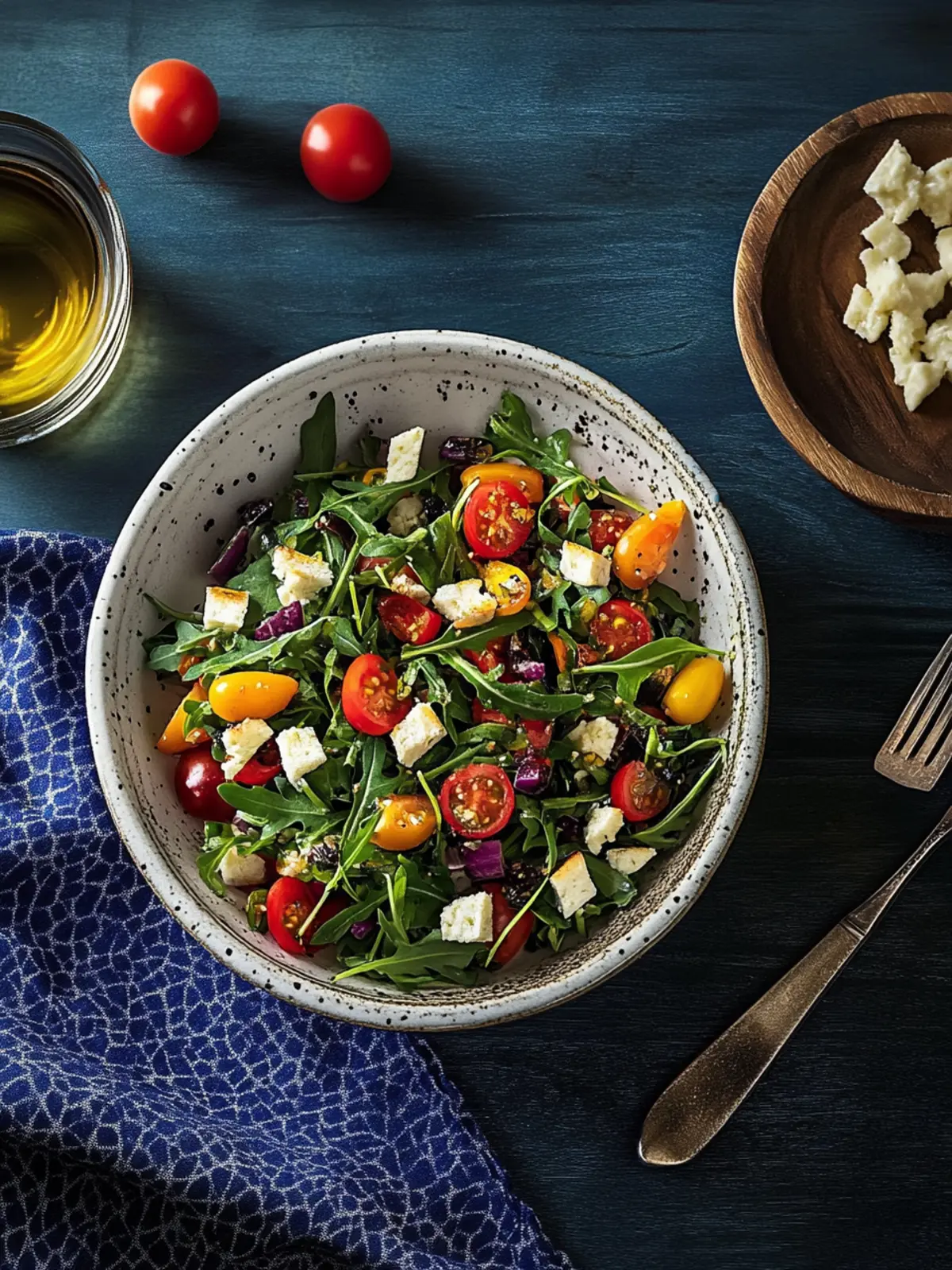 Fresh Arugula Salad with Feta and Pomegranate Bliss 3 Arugula Salad