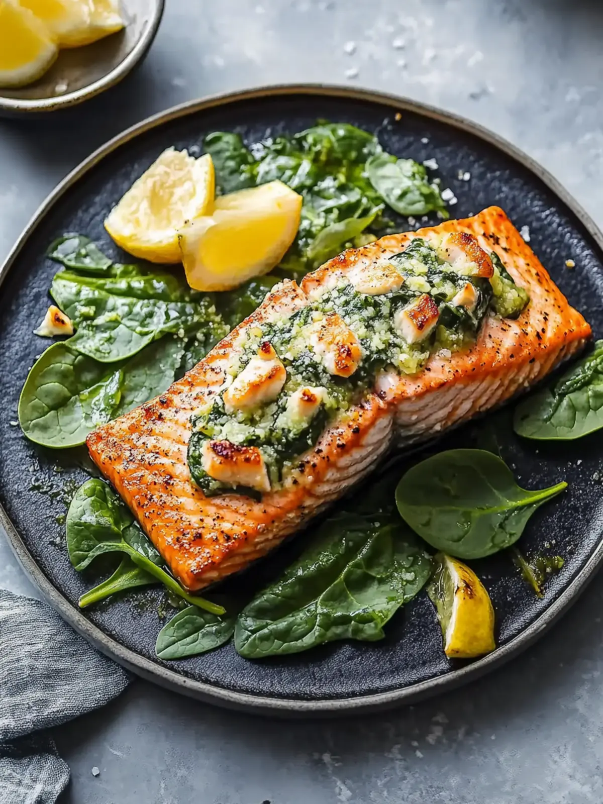 Stuffed Salmon with Spinach: A Simple Family Favorite Recipe 2 Stuffed Salmon with Spinach