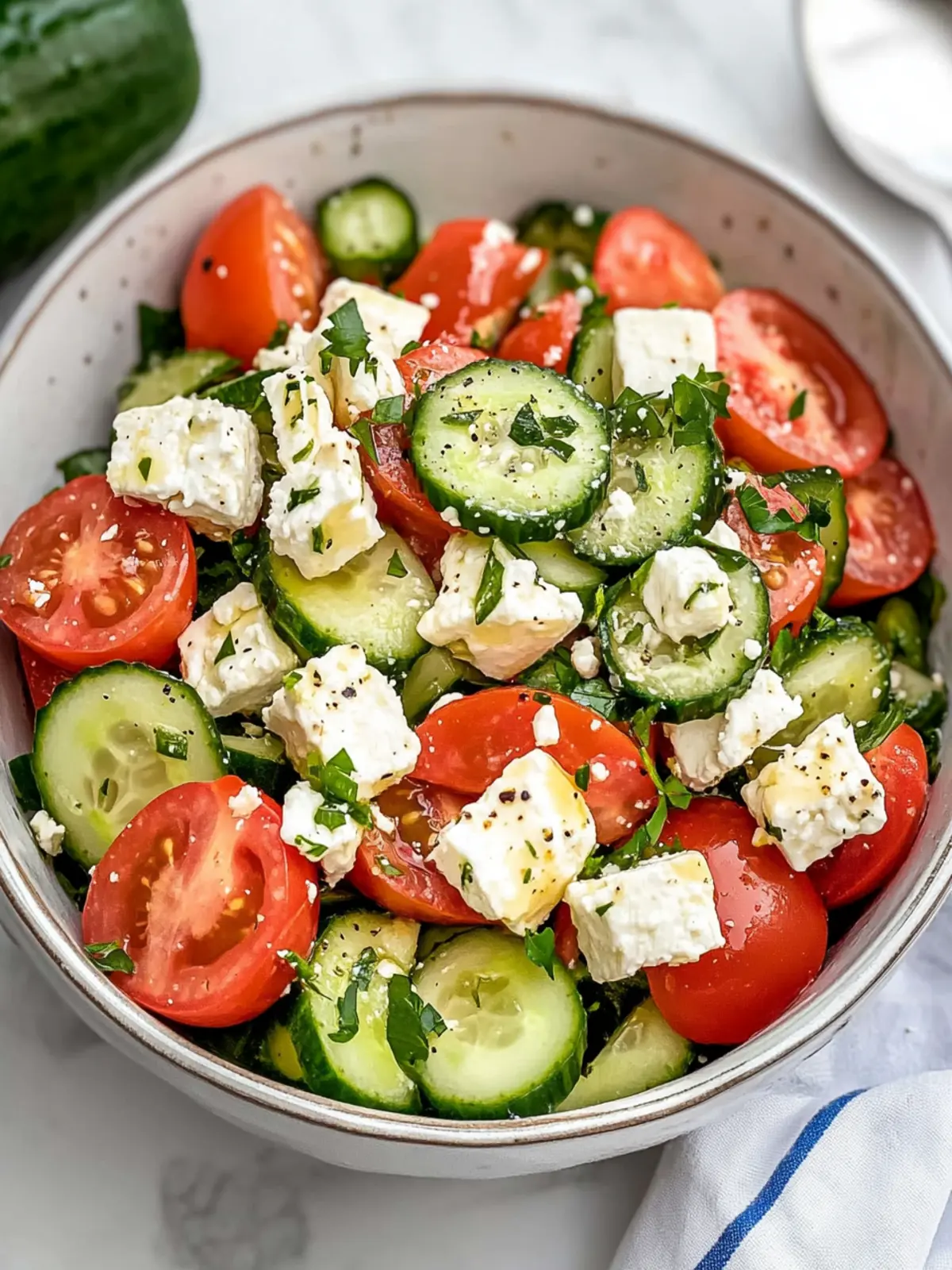 Refresh Your Day with Greek Cucumber Tomato Feta Salad 4 Greek Cucumber Tomato Feta Salad