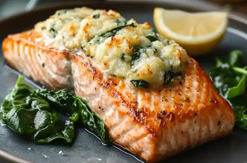 Stuffed Salmon with Spinach