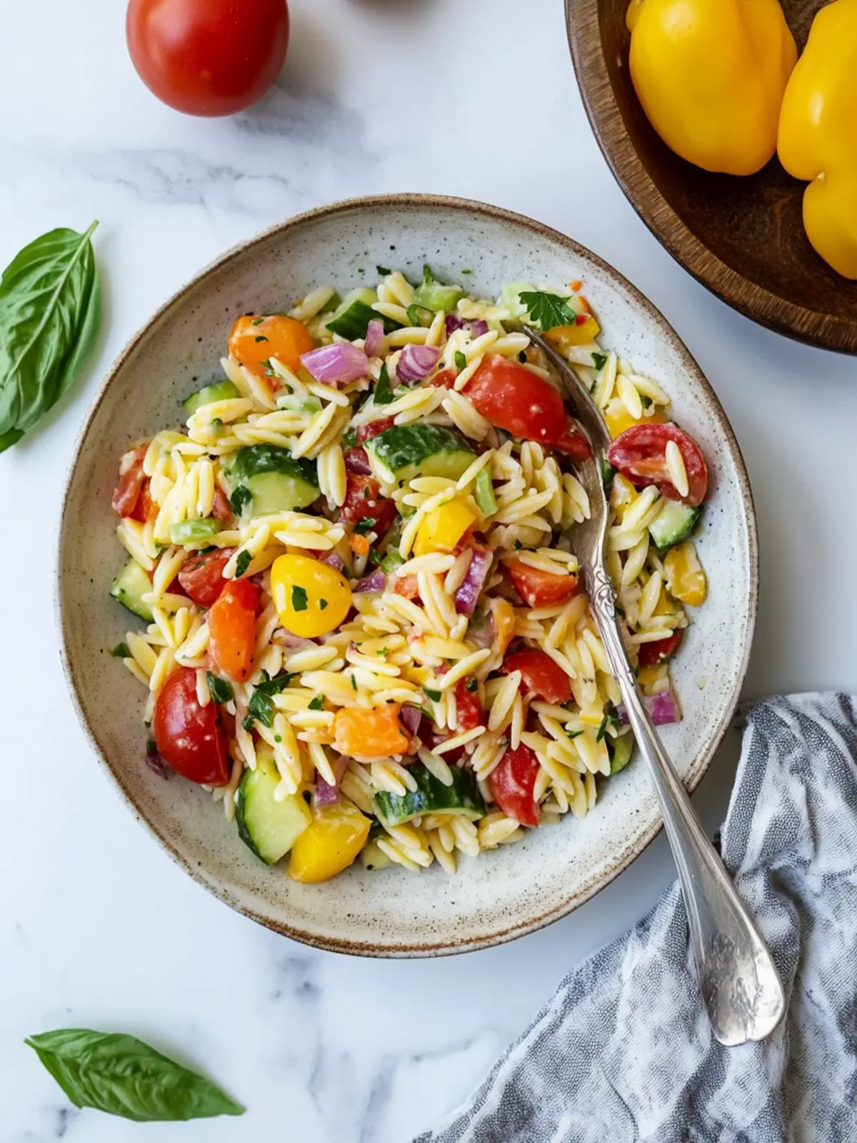 Rainbow Orzo Salad – A Colorful, Quick Meal You’ll Crave 4 Rainbow Orzo Salad