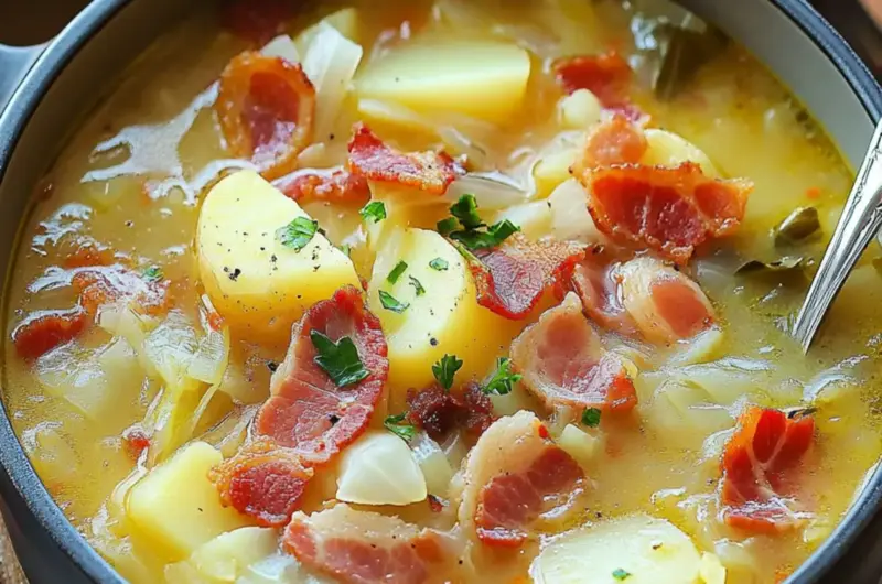 Irish Bacon, Cabbage, and Potato Soup