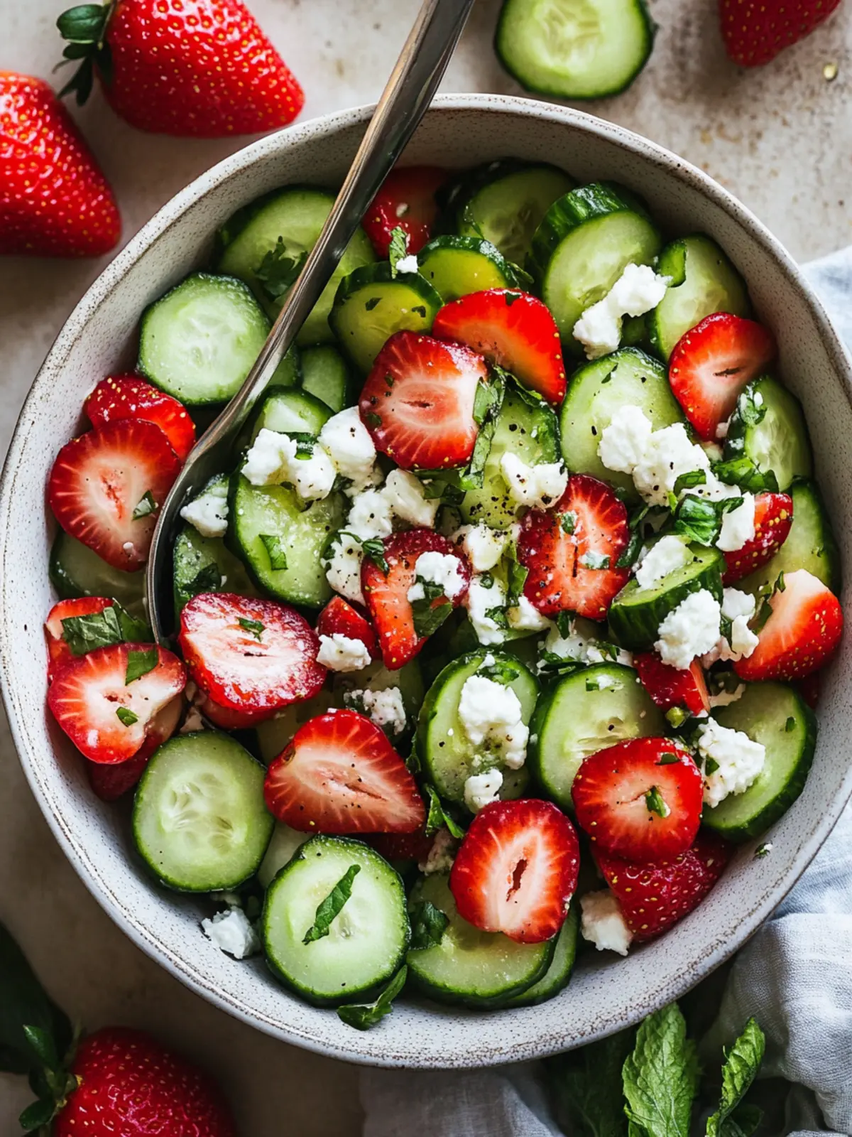 Refreshing Strawberry Cucumber Salad in Just 20 Minutes 3 Strawberry Cucumber Salad