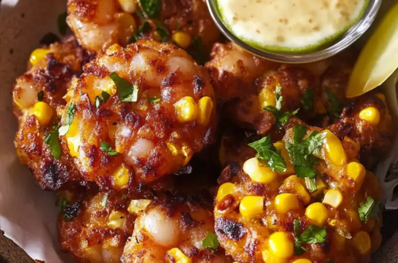 Smoky Corn and Shrimp Fritters