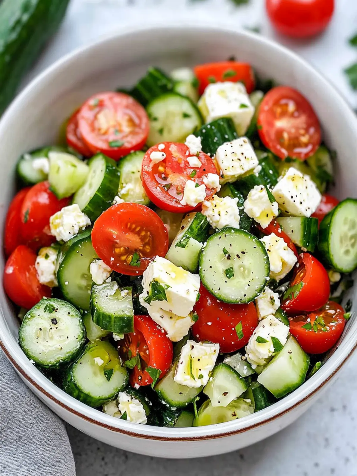 Refresh Your Day with Greek Cucumber Tomato Feta Salad 2 Greek Cucumber Tomato Feta Salad